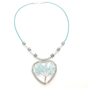 Collar tree of life aquamarina