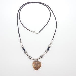 Collar Brown Heart stone